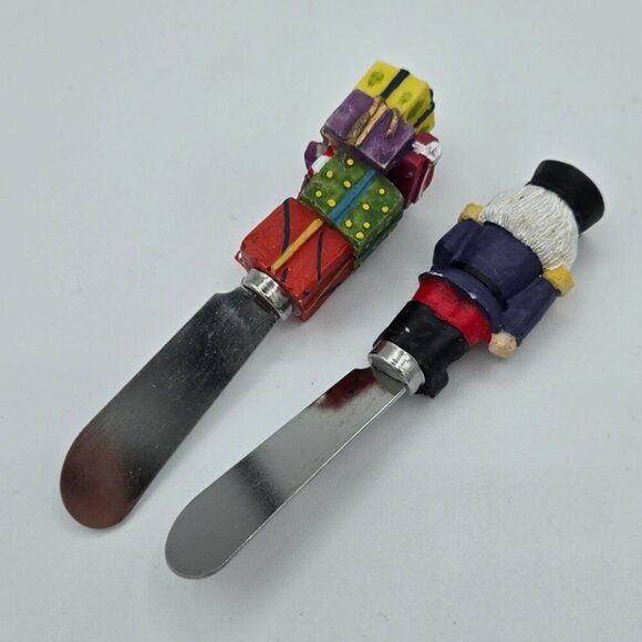 Christmas cheese spreader knife, Christmas butter knife 2 pcs - Picture 3 of 8